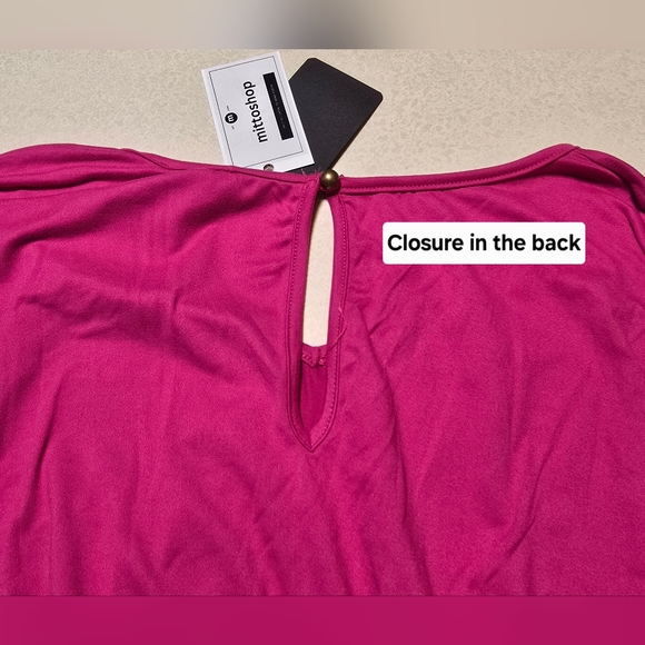 Womens Size Small Hot Pink Tie Waisted Romper Mittoshop Stretchy Comfortable NWT - Picture 10 of 10